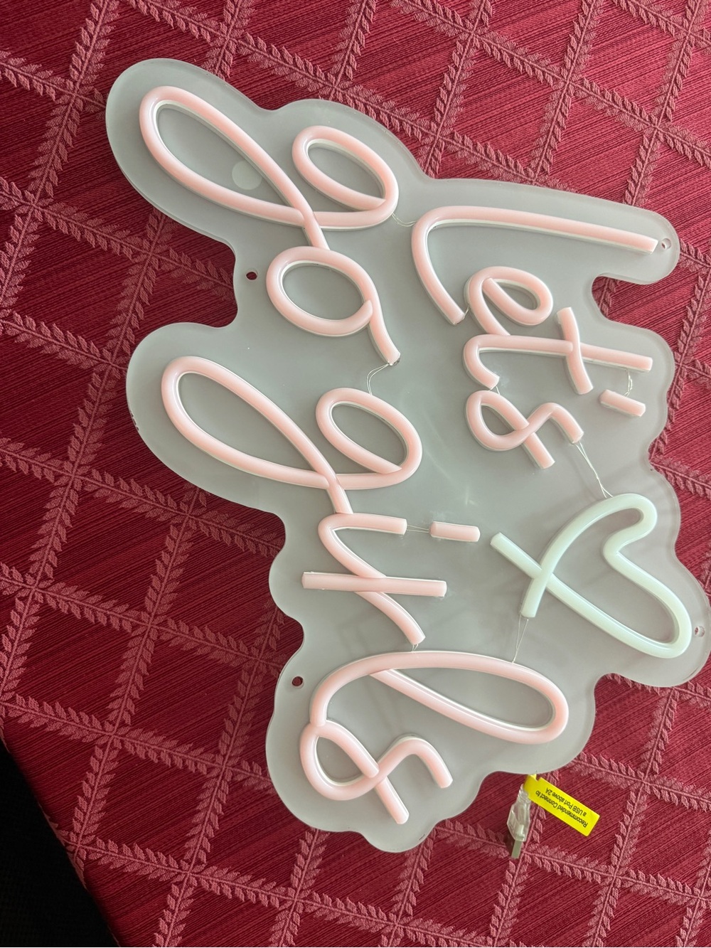 Pink 'Let's Go Girls' Neon-Style Wall Sign - Home Party Decor